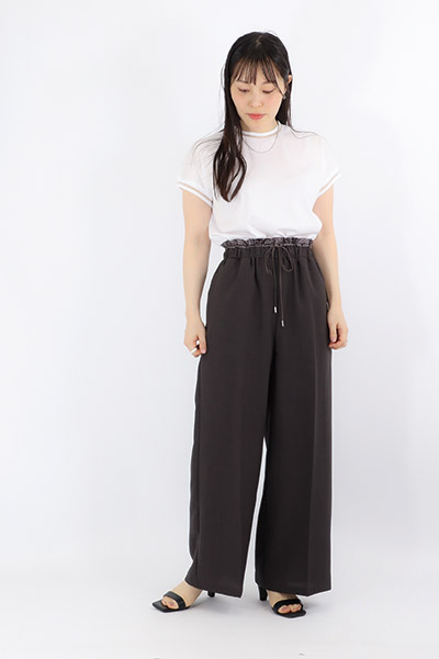 ウエストダブルデザインワイドパンツ