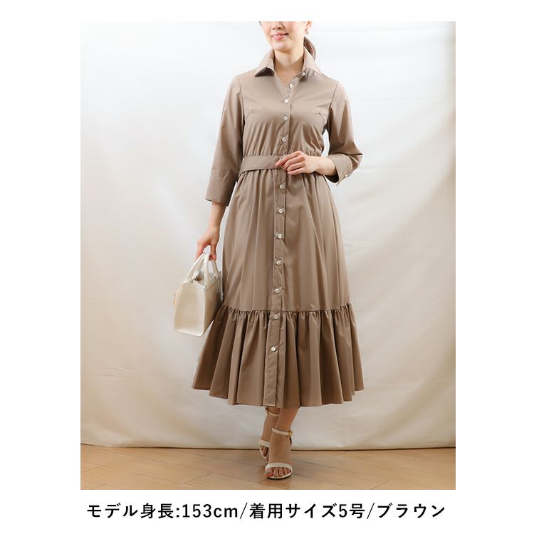 SALE】【洗える】ティアードシャツワンピース 小さいサイズ 服