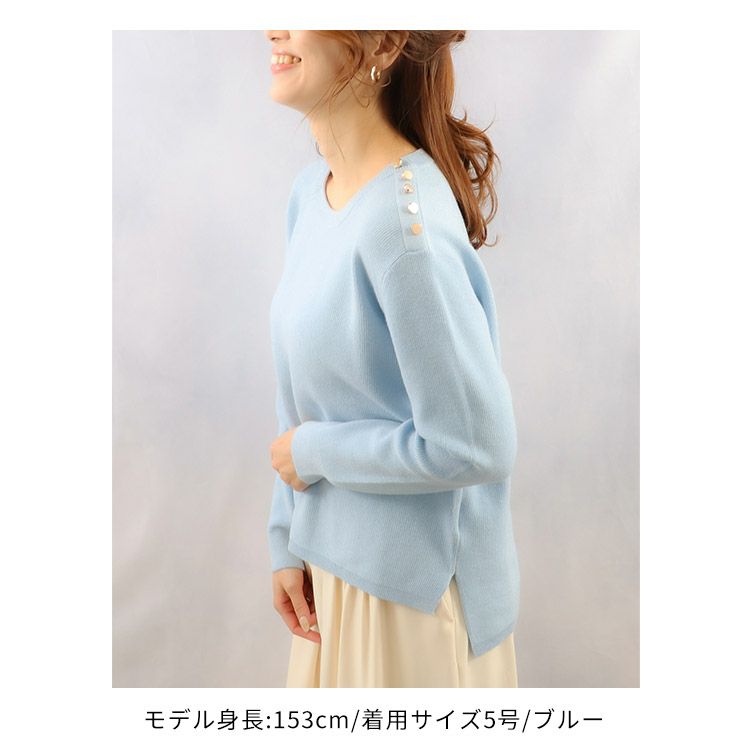 SALE】メタル付きラメ混ニットプルオーバー 小さいサイズ 服