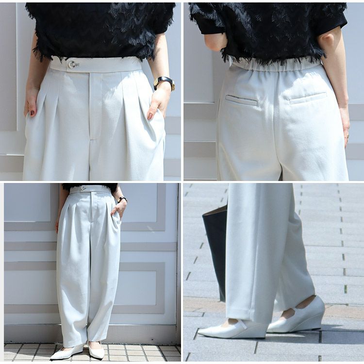 BAYFLOW【低身長cahoさんコラボ】カーブパンツ　ホワイト 再値下げ】夏のキレイめカーブパンツ【cahoさんコラボ】 小さい