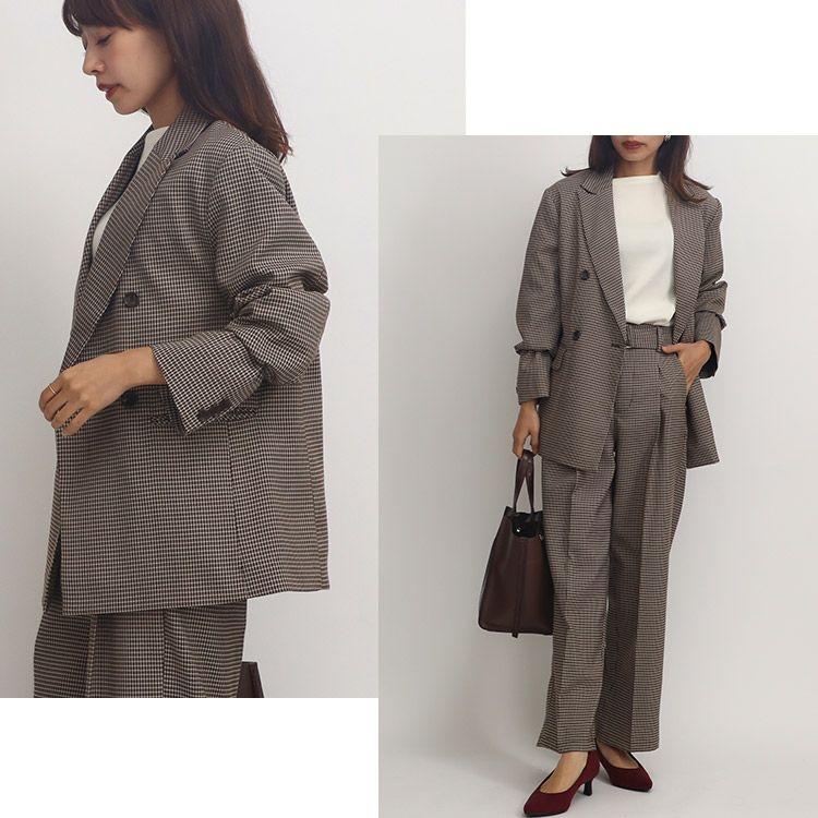 OUTLET】オーバーサイズチェックジャケット 小さいサイズ 服