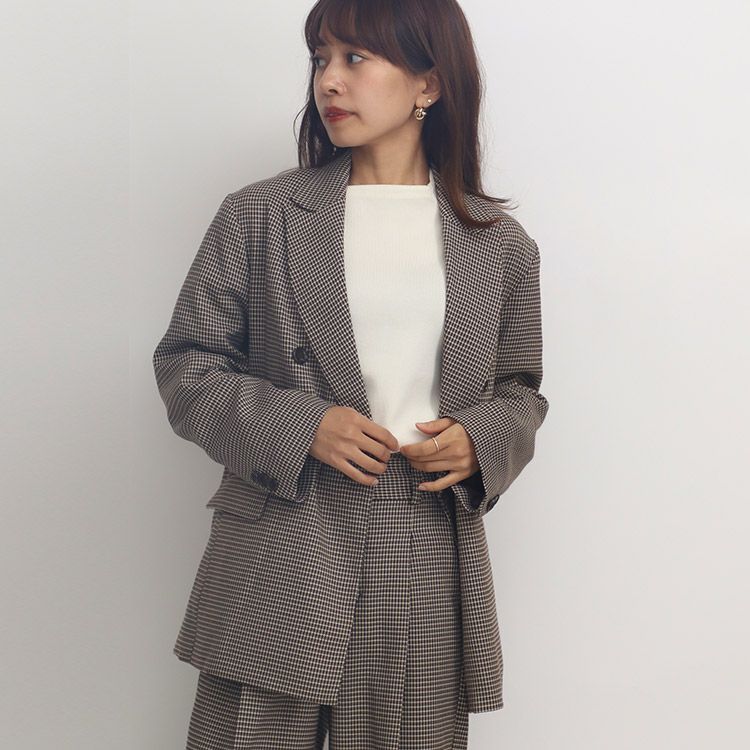 OUTLET】オーバーサイズチェックジャケット 小さいサイズ 服