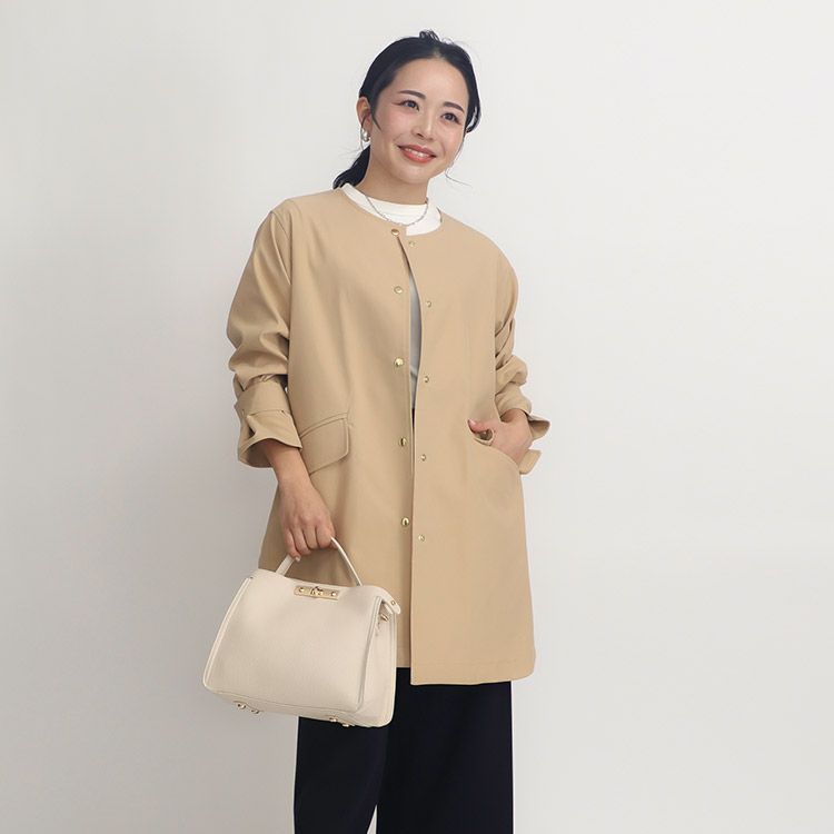 SALE】【撥水加工】ノーカラーコート 小さいサイズ 服 レディース 通販