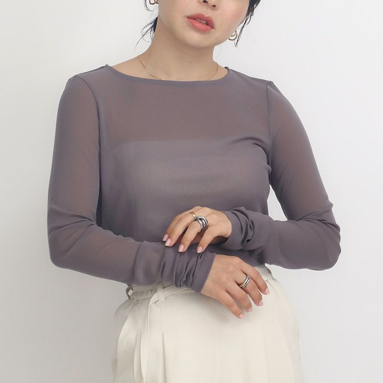 再値下げ】シアークルーネックトップス 小さいサイズ 服