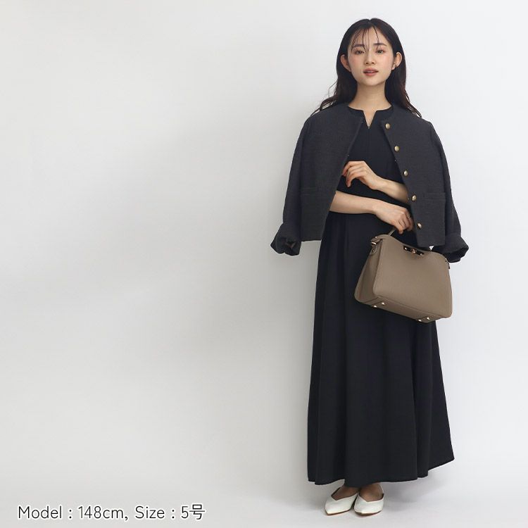 mil 低身長　Aライン ウエストタックワンピース XS mil ワンピース 「150cm前後の小柄さんサイズ」Aライン ウエスト