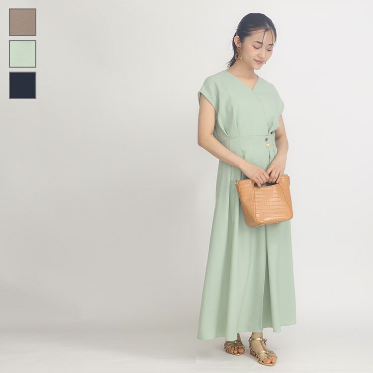 カシュクール風ワンピース 小さいサイズ 服 レディース 通販