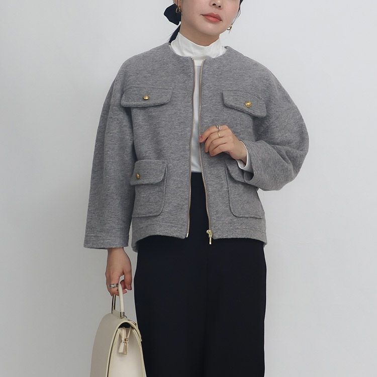 【未使用新品】45R ニット 羽織 ジャケット 毛糸 ツイード調 787 2025年最新】45R レディース ノーカラージャケットの人気アイテム