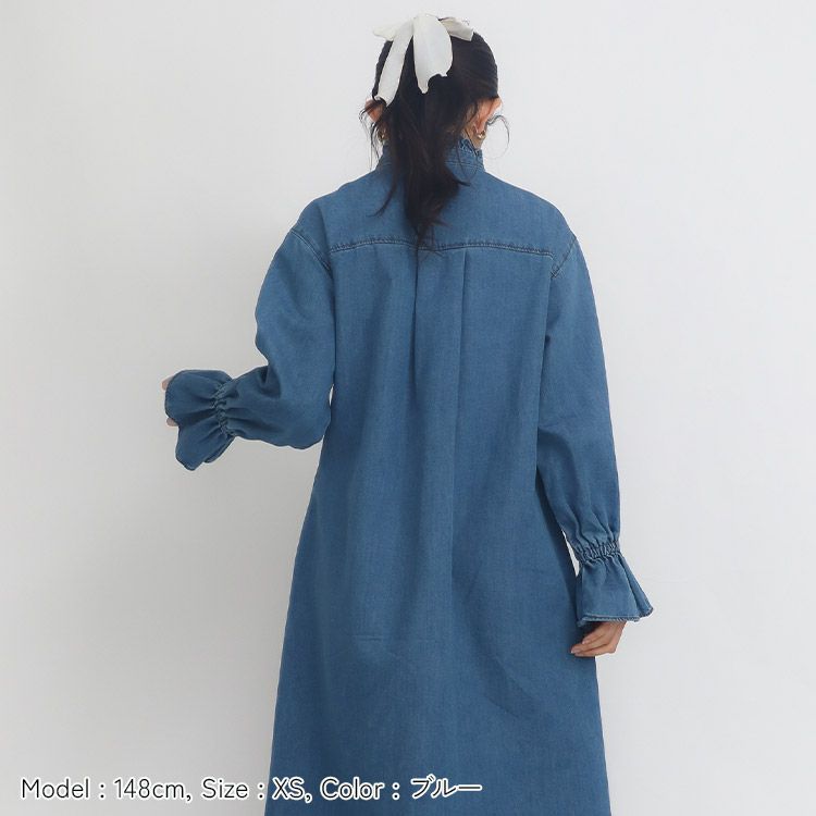 ライトデニムワンピース 小さいサイズ 服 レディース 通販