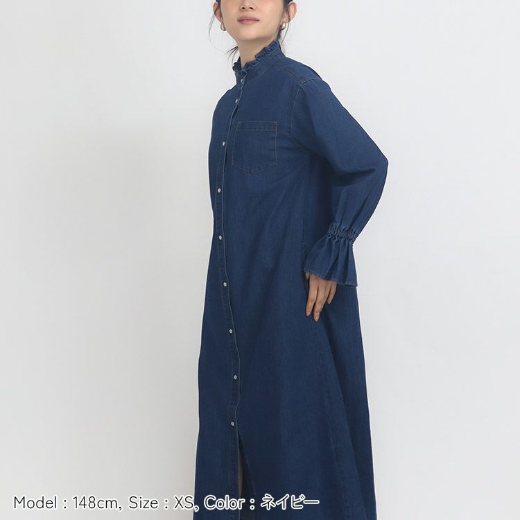 ライトデニムワンピース 小さいサイズ 服 レディース 通販